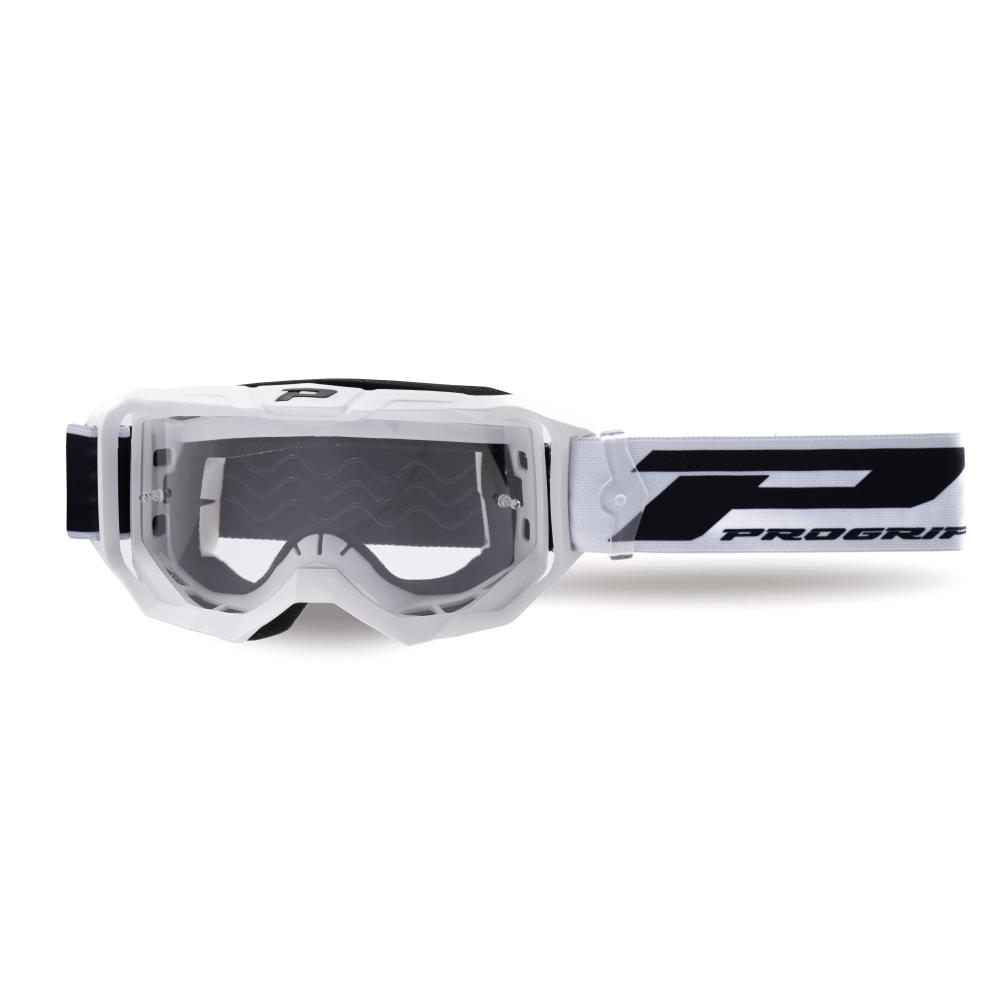 Maschera Cross Progrip 3300 Vision Go Bianco Matt schermo Chiaro