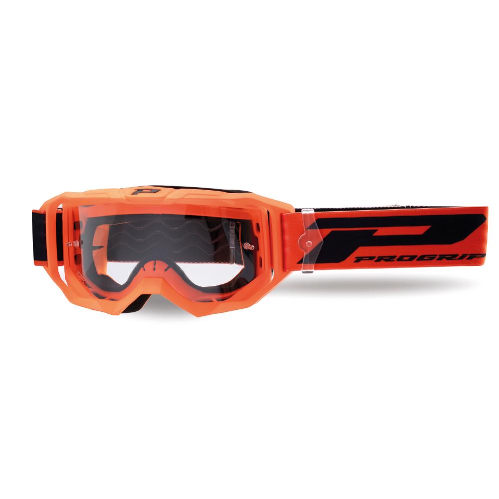 Maschera Cross Progrip 3300 Vision Go Arancione Fluo schermo Chiaro