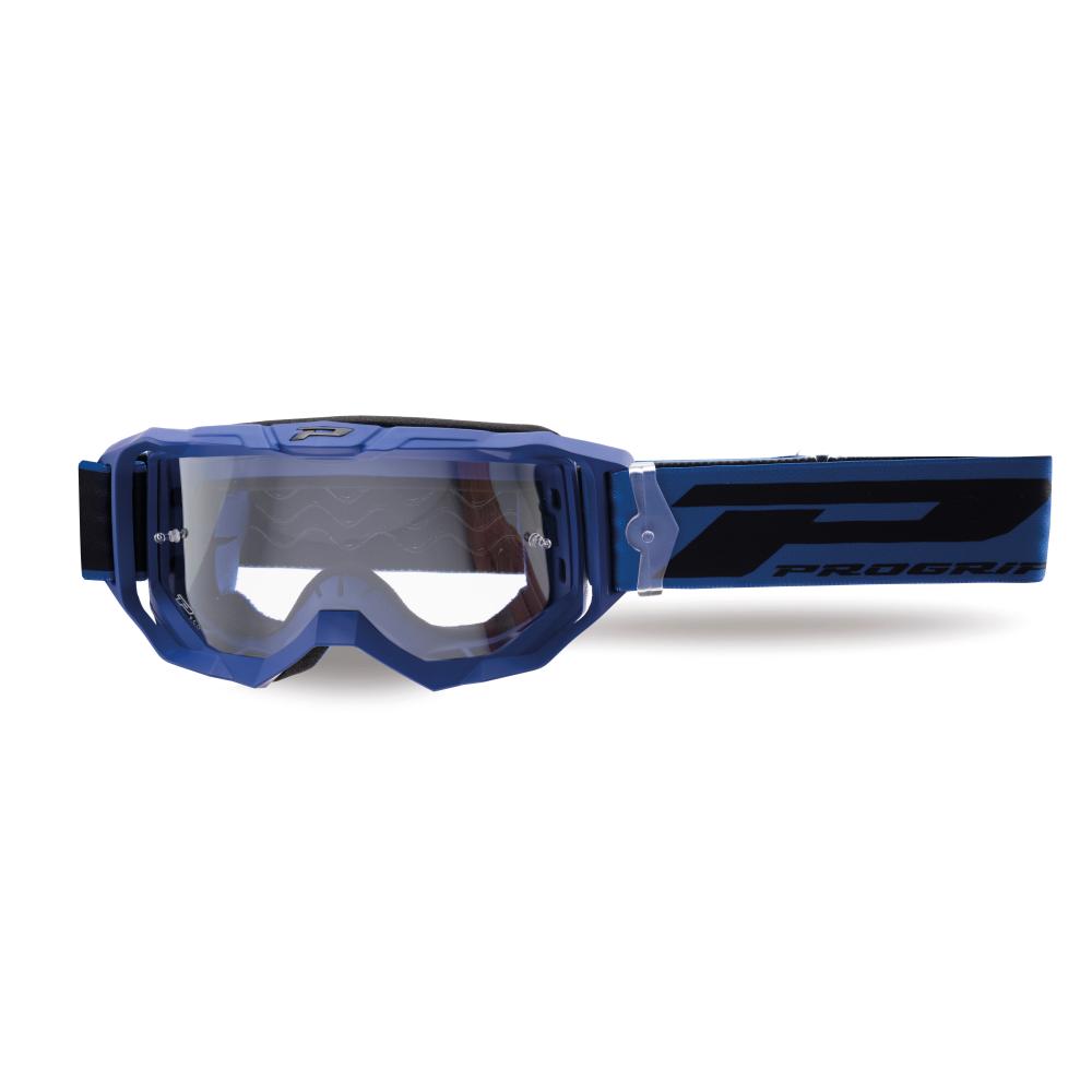 Maschera Cross Progrip 3300 Vision Go Blu Matt schermo Chiaro