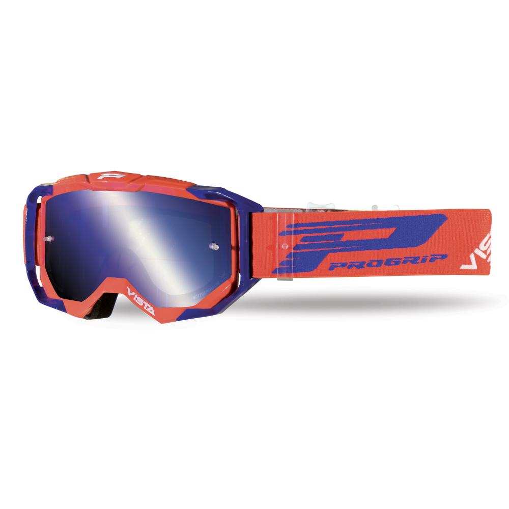 Maschera Cross Progrip Vista 3303 Rosso Blu schermo Iridium