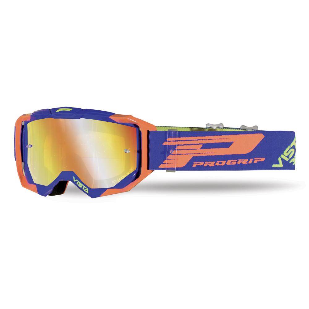 Maschera Cross Progrip Vista 3303 Blu Arancione schermo Iridium