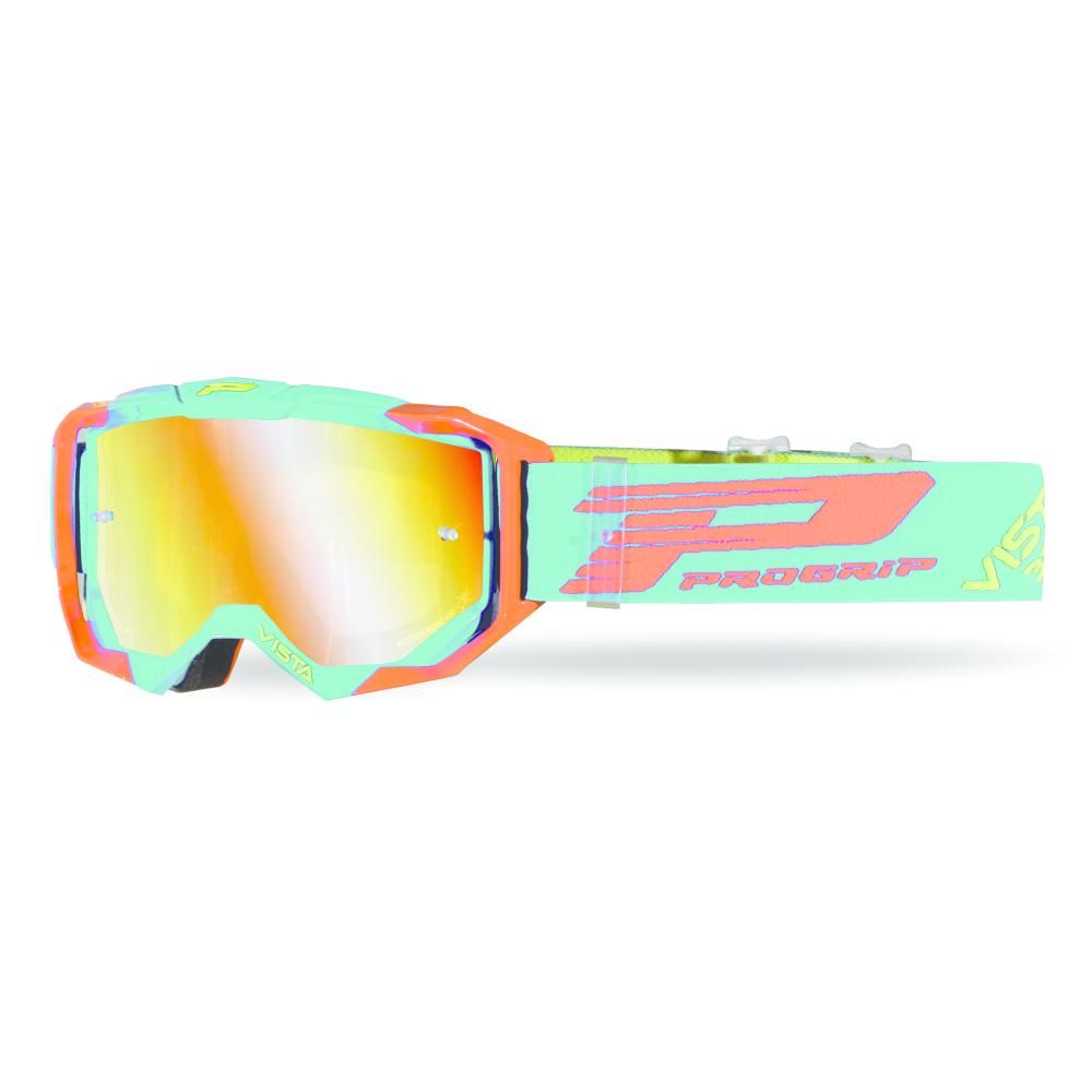 Maschera Cross Progrip Vista 3303 Verde Arancione schermo Iridium
