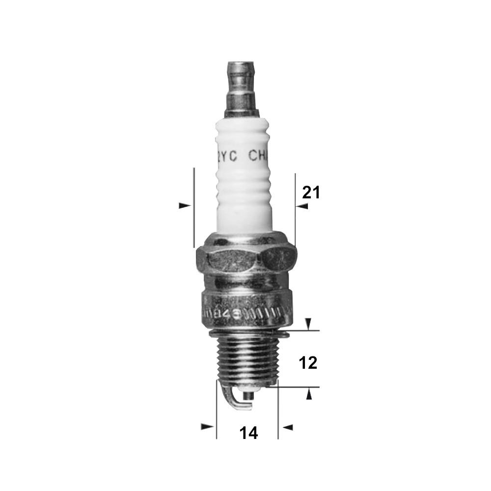 Candela Accensione: 14 mm Cut: 12 mm Chiave: 21 mm BPR6HS Equivalenza