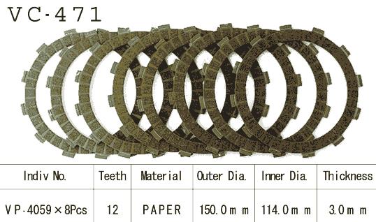 Kit Dischi Frizione Guarniti Kx250 H1/H2 1990/1991